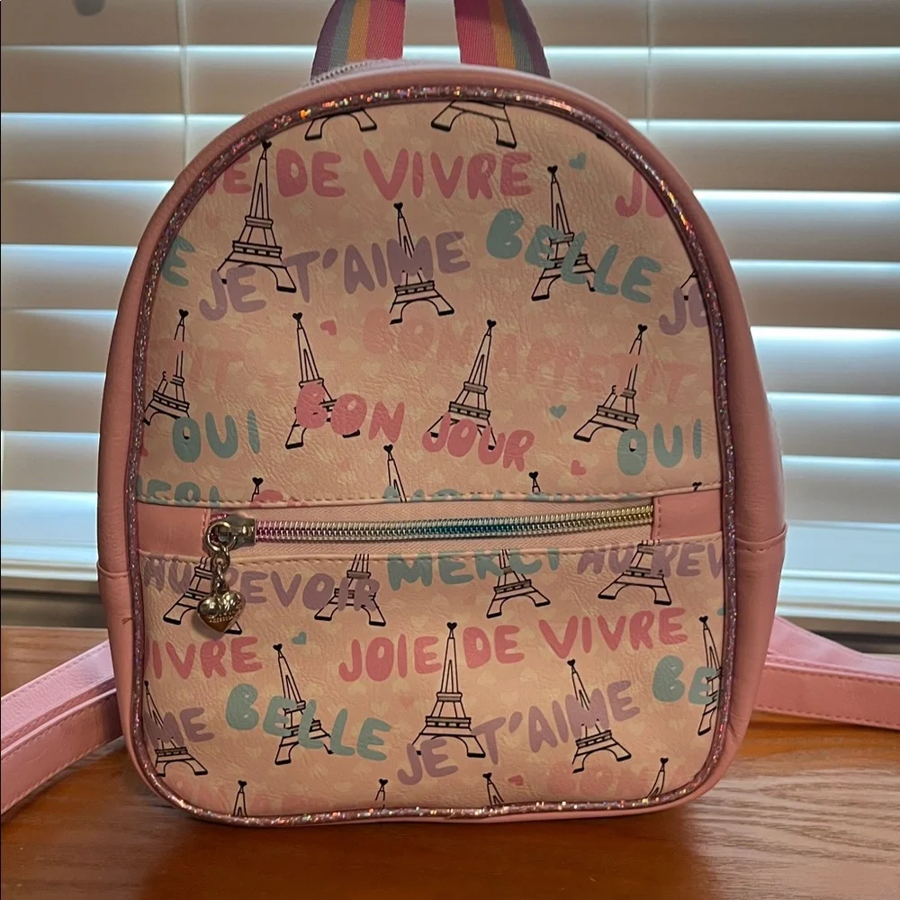 OMG Kids Mini Backpack and Pouch Set with Paris Design